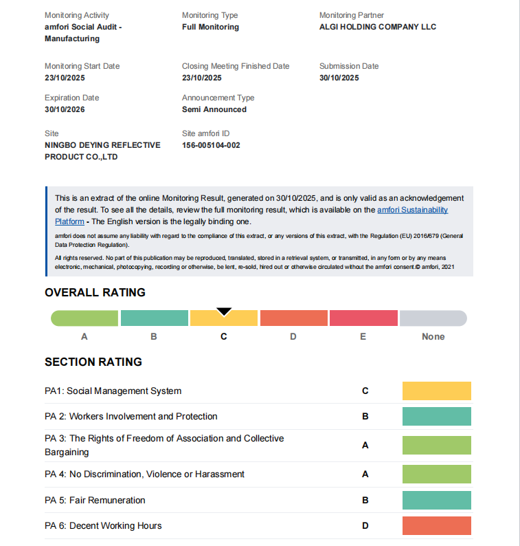 BSCI Aduit report 2025-2026