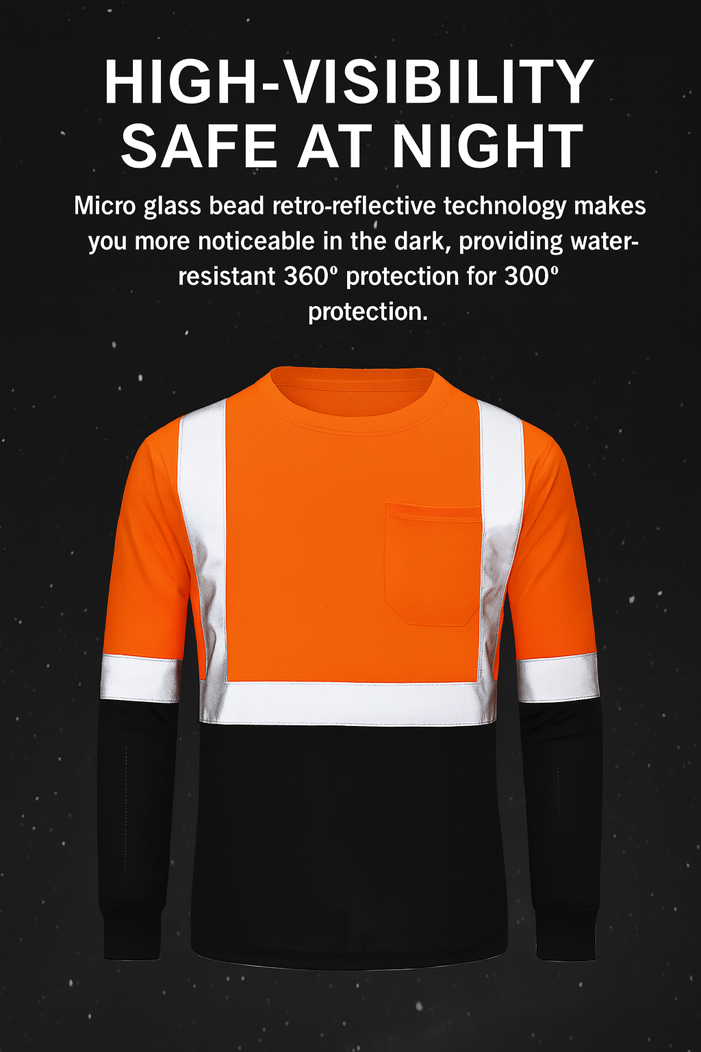 RickySafety Hi-Vis Quick-Dry Reflective Work Shirt