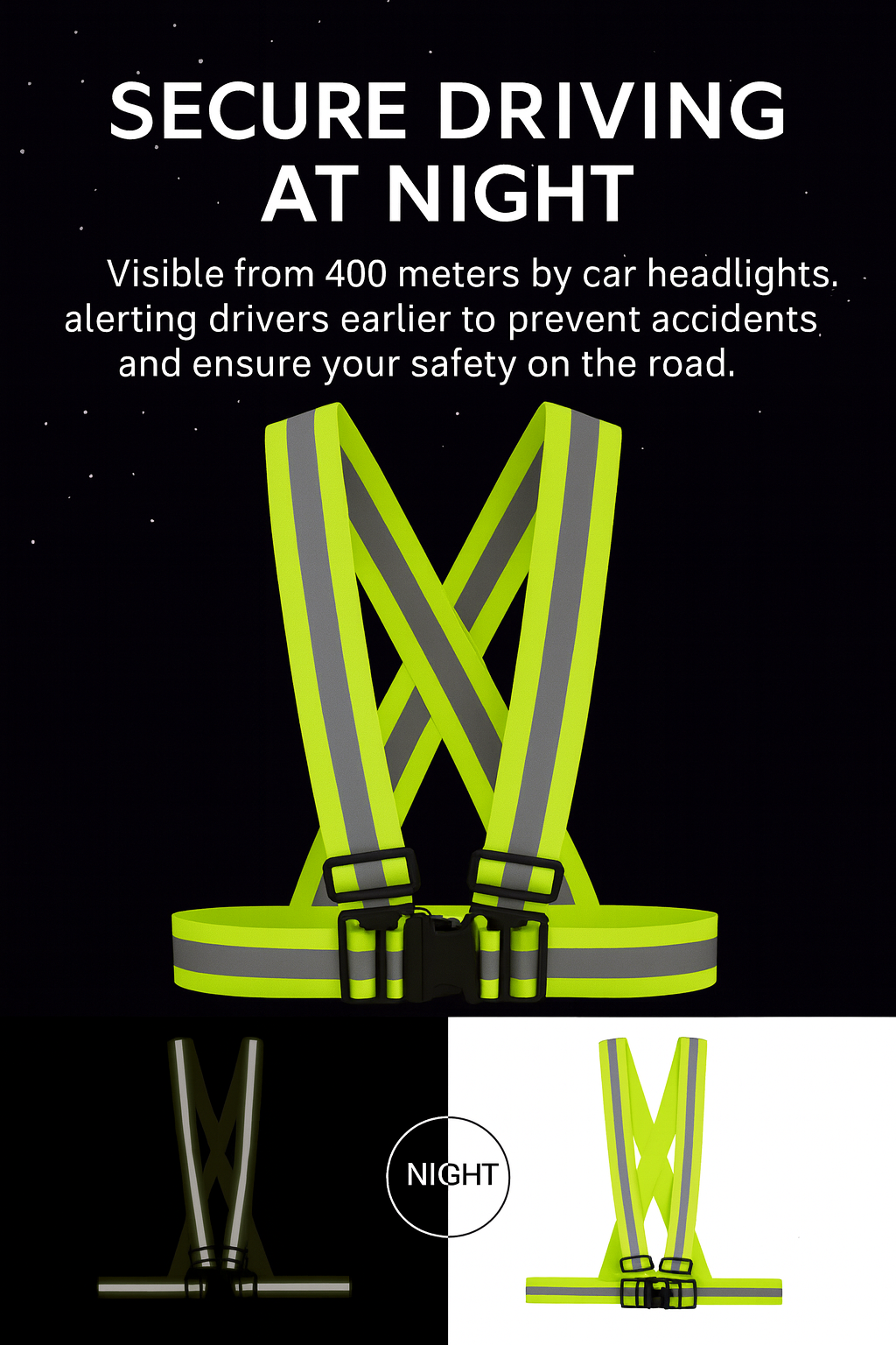 Elastic & Adjustable Straps for universal comfort